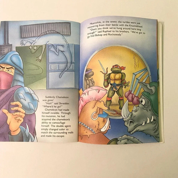 Vintage 1991 TMNT Ninja Turtles Code Name Chameleon A Storybook Adventure - Picture 11 of 13